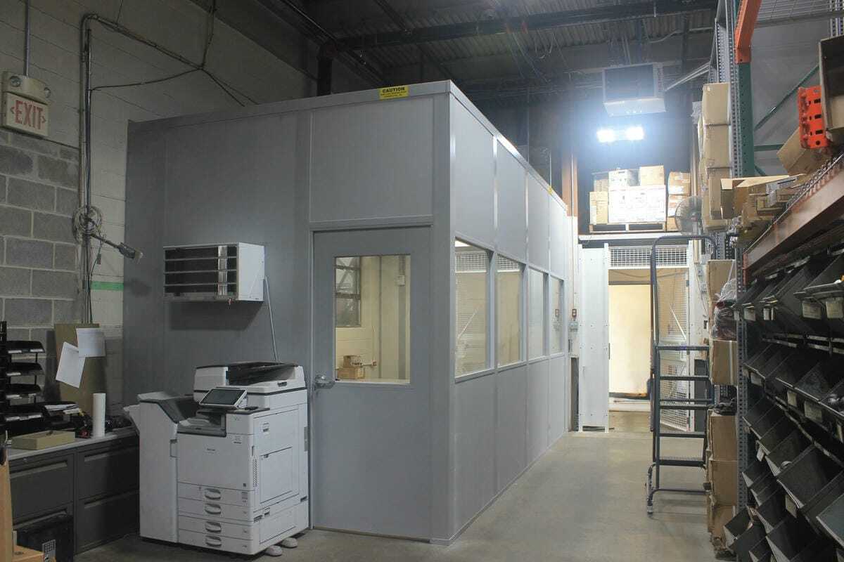 Exterior view of modular office building at gas company